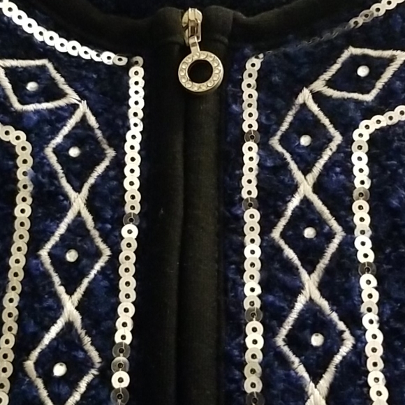 Blue/Silver zip up jacket - Picture 3 of 4